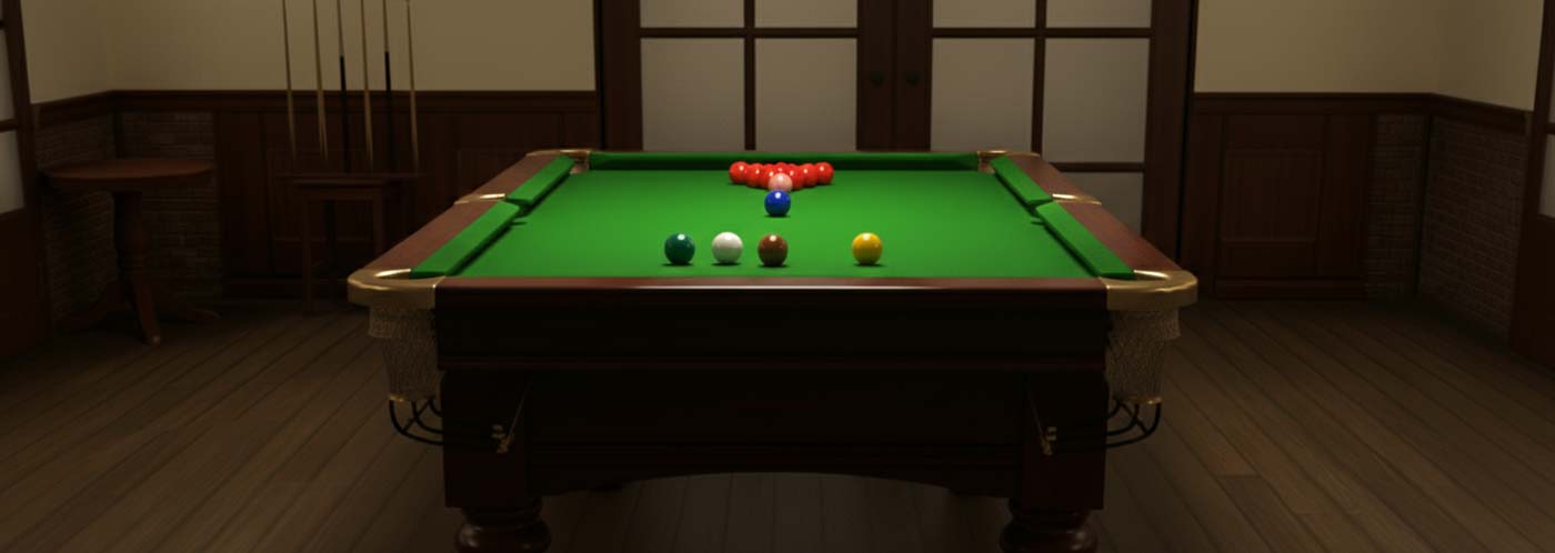 Snooker table with lesser balls